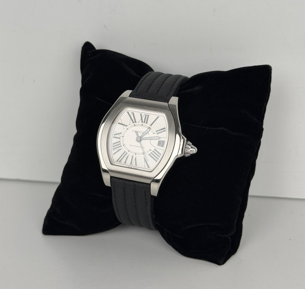 Cartier Roadster 3312 Tonneau-Shaped Case & Black Textured Rubber 41mm